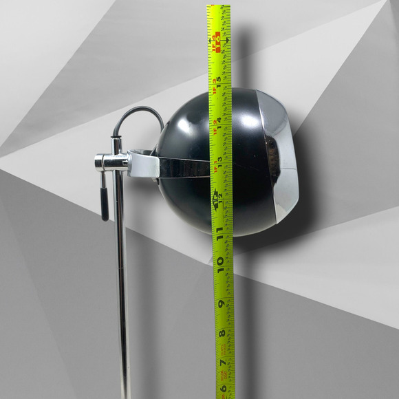 Vintage Hamilton Industries H-7 Eyeball Orb Desk Lamp Light Black Chrome MCM - Picture 7 of 9